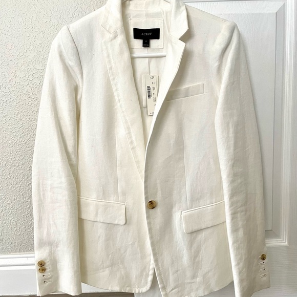 J.Crew White  100 % Linen Coat/Jacket - Brand New - Picture 1 of 4